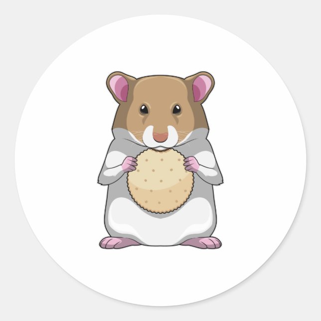 Hamster with Biscuit Runder Aufkleber (Vorderseite)