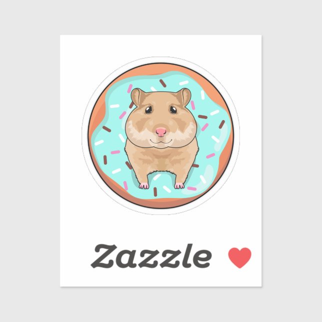 Hamster with Donut Aufkleber (Blatt)