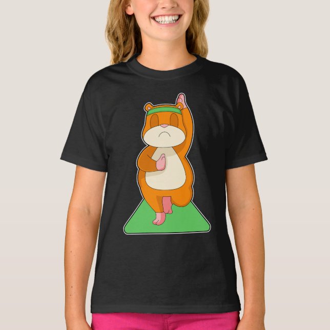 Hamster Yoga Fitness Sports T-Shirt (Vorderseite)