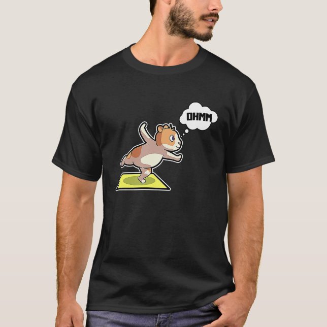 Hamster Yoga Poses Sport Gymnastics Ohm Heartbeat  T-Shirt (Vorderseite)