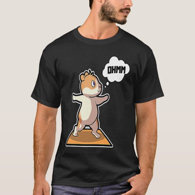 Hamster Yoga Poses Sport Gymnastics Ohm Heartbeat  T-Shirt (Vorderseite)