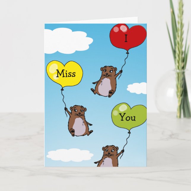 Hamsterballone, du fehlst mir feiertagskarte (Vorderseite)