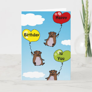 Hamsterballons, ich wünsche dir viel Glück zum Geb Karte