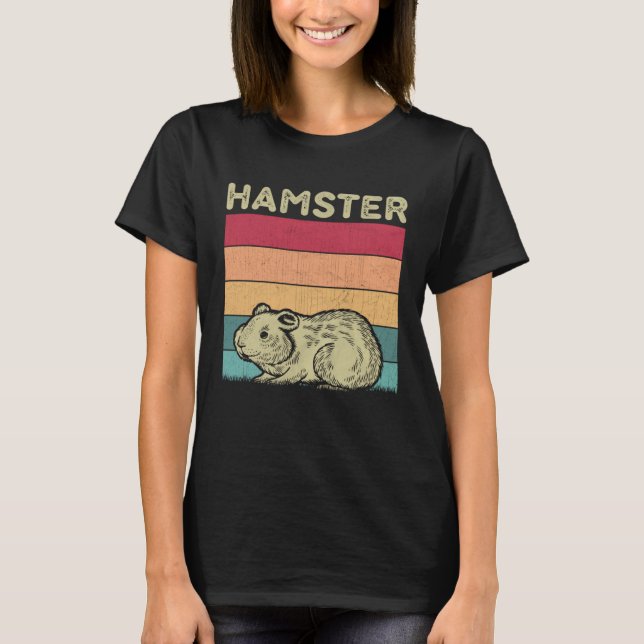 Hamsterjunge Mädchen im Retro-Stil T-Shirt (Vorderseite)