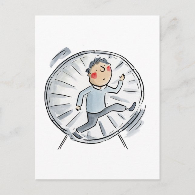 Hamsterrad Postkarte (Vorderseite)