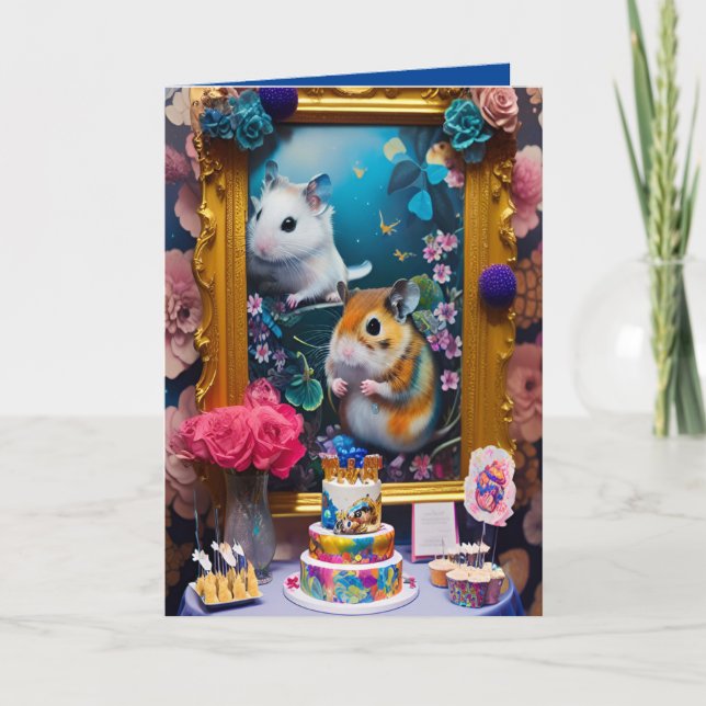 Hamsters de gâteau d'anniversaire si jolie carte a (Devant)