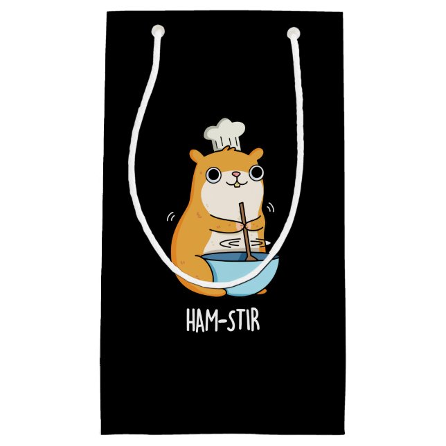Hamstir Funny Koch Hamster Pun Dark BG Kleine Geschenktüte (Vorderseite)