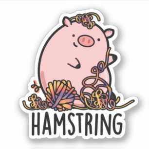 Hamstring Funny Pig Pun Aufkleber