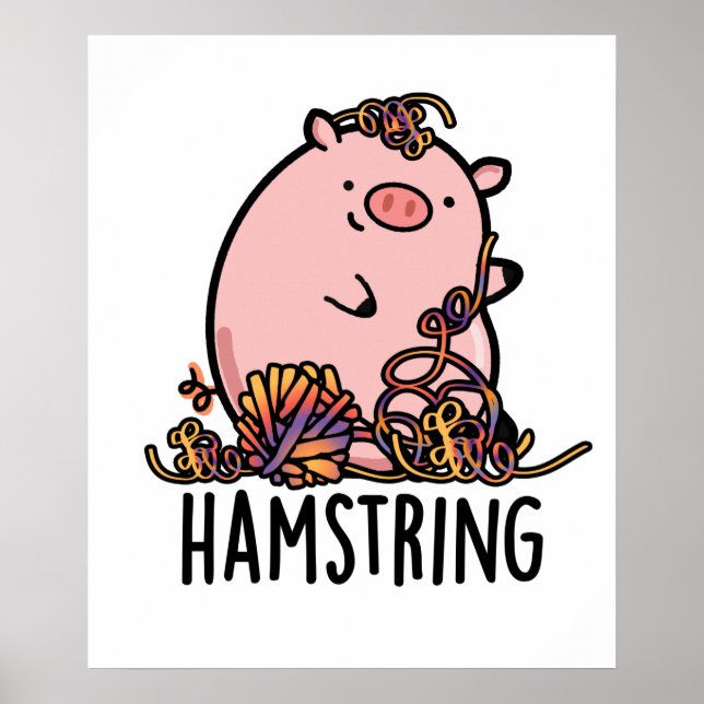 Hamstring Funny Pig Pun Poster (Vorne)