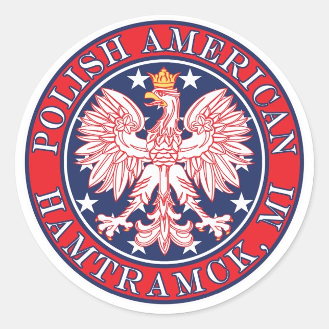 Hamtramck Michigan Polish Runder Aufkleber (Vorderseite)