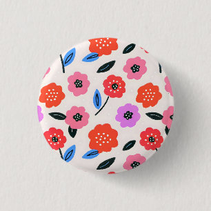 Han zeichnet Blumenmuster Button