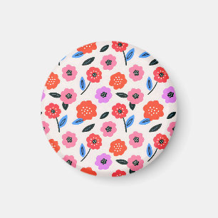 Han zeichnet Blumenmuster Magnet