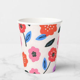 Han zeichnet Blumenmuster Pappbecher
