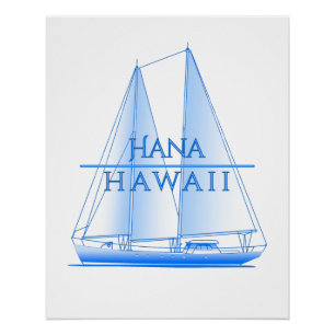 Hana Coastal Nautical Sailing Poster