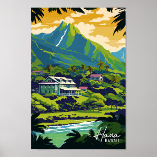 Hana Hawaii Art Vintage Reise Illustration Poster