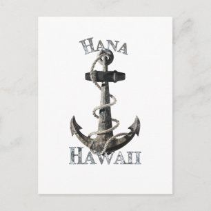 Hana Hawaii Vacation Nautical Anchor Sailing Postkarte