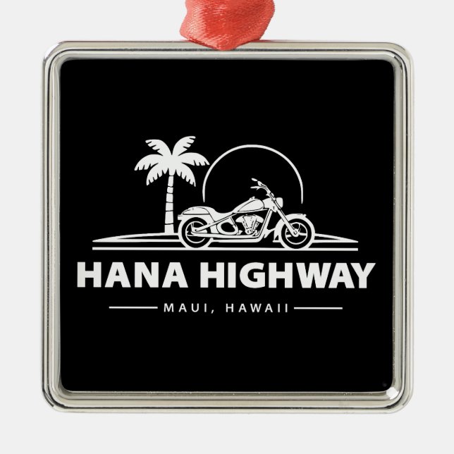 Hana Highway Maui Hawaii Motorrad Ornament Aus Metall (Vorne)