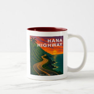 Hana Highway Maui Hawaii Sunset Zweifarbige Tasse