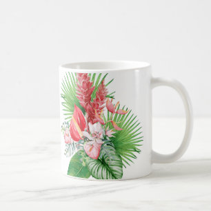 Hana Hou! (Weiße) hawaiianische Blume Kaffeetasse