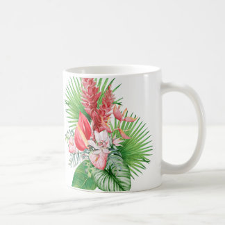 Hana Hou! (Weiße) hawaiianische Blume Kaffeetasse