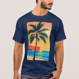 Hanaa Palme und Strand Mädchen T-Shirt