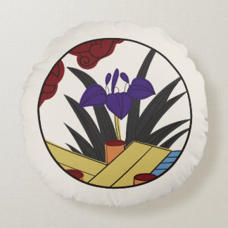 Hanafuda "Ayame-ni-yatsuhashi" Rundes Kissen