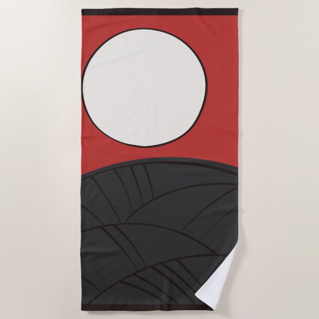 Hanafuda "Susuki-ni-tsuki" Strandtuch (Vorderseite)