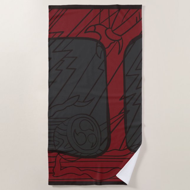 Hanafuda "Yanagi-ni-oninote" Strandtuch (Vorderseite)