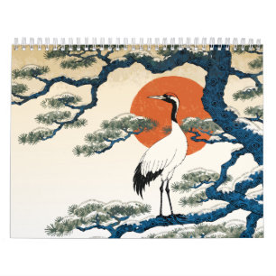 Hanafuda Zwölf Monate japanischer Holzschnittkunst Kalender