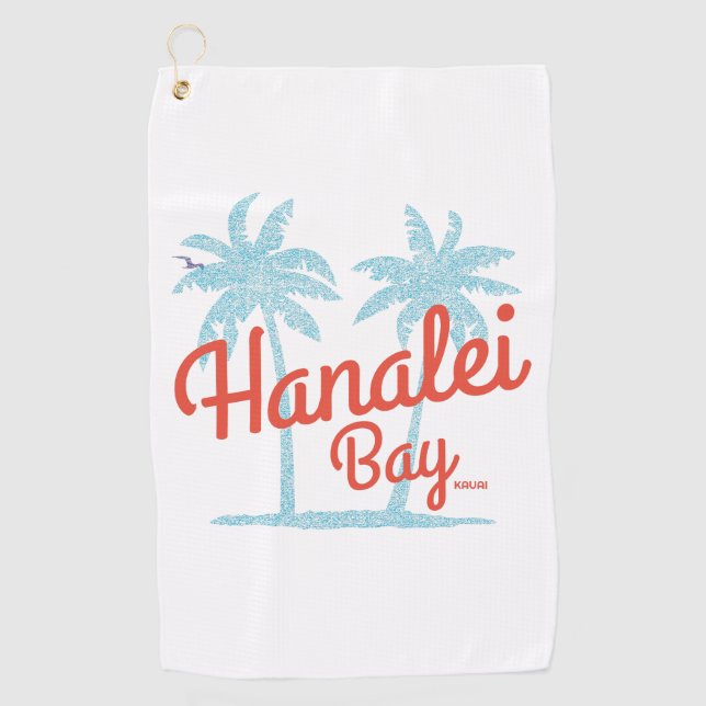 Hanalei Bay Island Kauai, Hawaii Souvenir Golfhandtuch (Vorderseite)