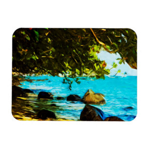 Hanalei Bay Kauai Hawaii Abstrakt Magnet