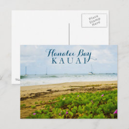 Hanalei Bay Kauai Hawaii Beach & Boote Postkarte
