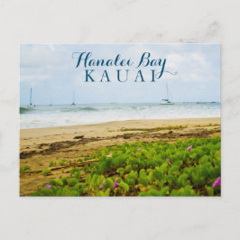 Hanalei Bay Kauai Hawaii Beach & Boote Postkarte