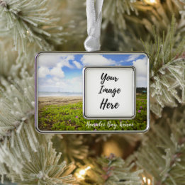 Hanalei Bay Kauai Hawaii Beach Rahmen-Ornament Silber
