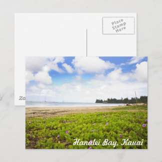 Hanalei Bay, Kauai Hawaii Tropical Beach Scene Postkarte