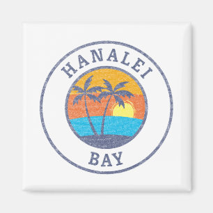 Hanalei Bay, Kauai verblasster klassischer Stil Magnet