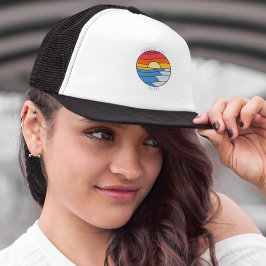 Hanalei Bay Kauai Vintag Beach Sunset Truckerkappe