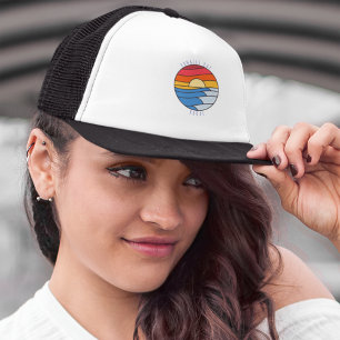 Hanalei Bay Kauai Vintag Beach Sunset Truckerkappe