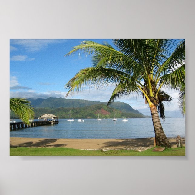 Hanalei Bay und Pier Kauai, Hawaii Poster (Vorne)