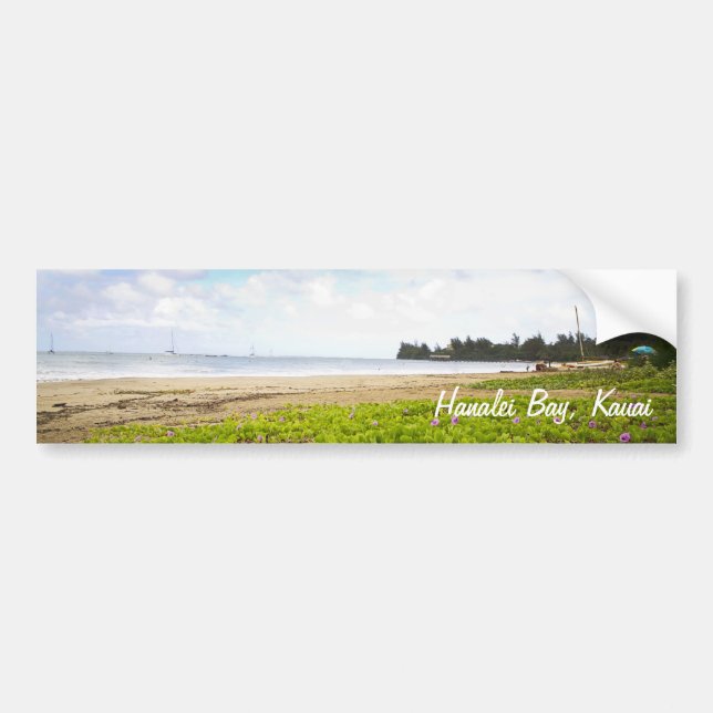 Hanalei Bucht, Kauai Hawaii Limited-Druck Autoaufkleber (Vorne)
