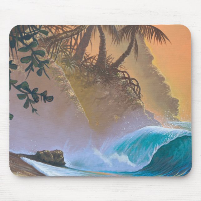 Hanalei Bucht-Strand-Brandung Mousepad (Vorne)