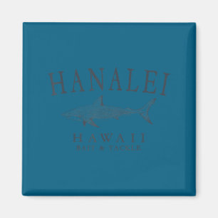 Hanalei Hawaii Hai Retro-Schiefer Kunst Angeln  Magnet