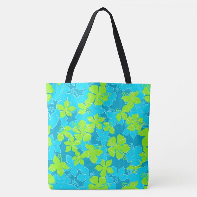 Hanalei Hawaii Hibiscus Camo Floral Beach sac (Devant)