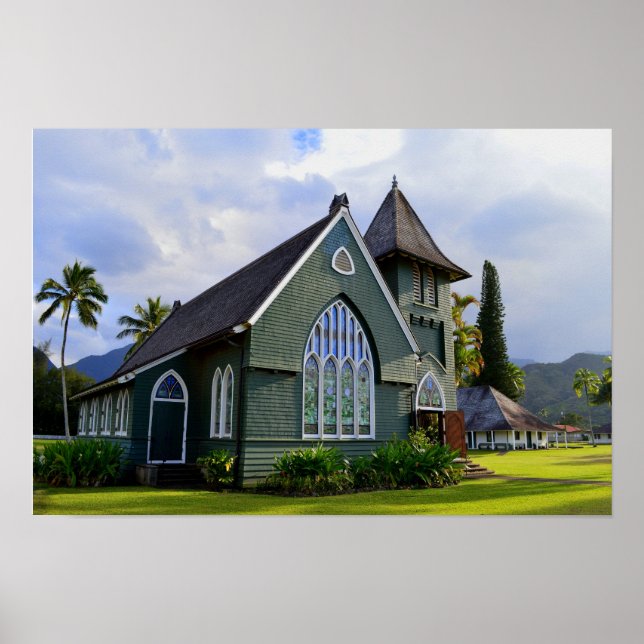 Hanalei, Hawaii, Kirche Poster (Vorne)