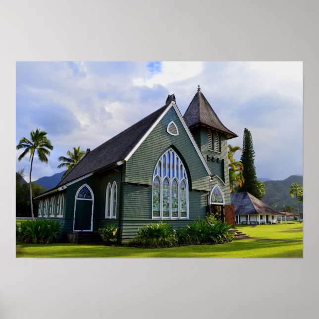 Hanalei, Hawaii, Kirche Poster (Vorne)