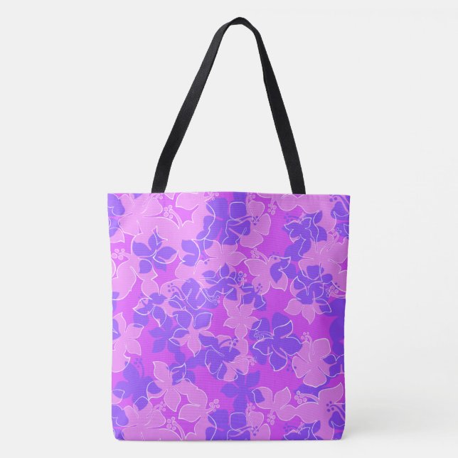 Hanalei Hawaiian Hibiskus Camouflage Floral Beach  Tasche (Vorderseite)