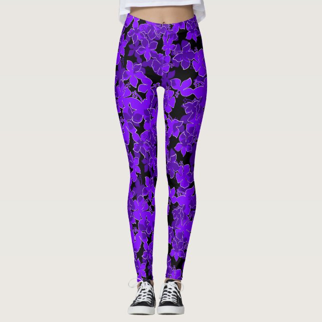 Hanalei Hawaiian Hibiskus Camouflage Floral Leggings (Vorderseite)