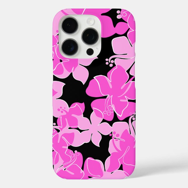 Hanalei Hawaiian Hibiskus Floral Pink iPhone 16 Pro Hülle (Rückseite)