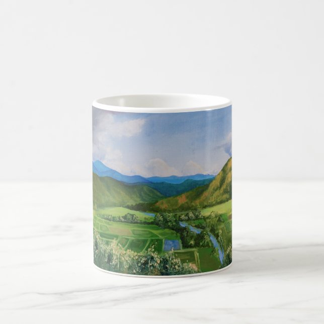 Hanalei Valley Hawaii Ölgemälde Kaffeetasse (Mittel)