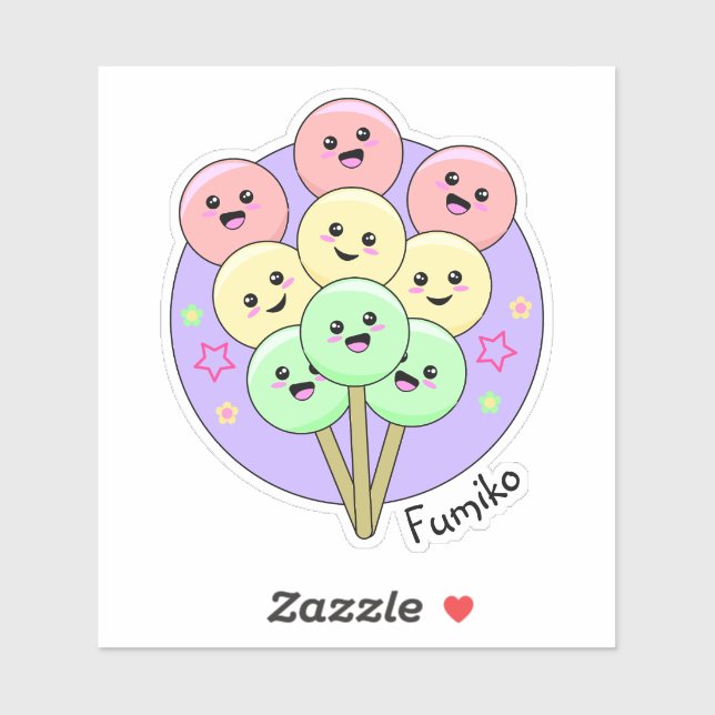 Hanami Dango Sweet Japanese Kawaii Food Aufkleber (Blatt)